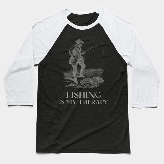 Fishing is my therapy 6 Baseball T-Shirt by Cectees